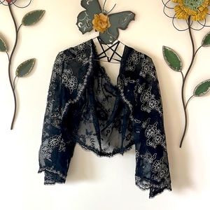 Vintage Beaded Sheer Shawl Top